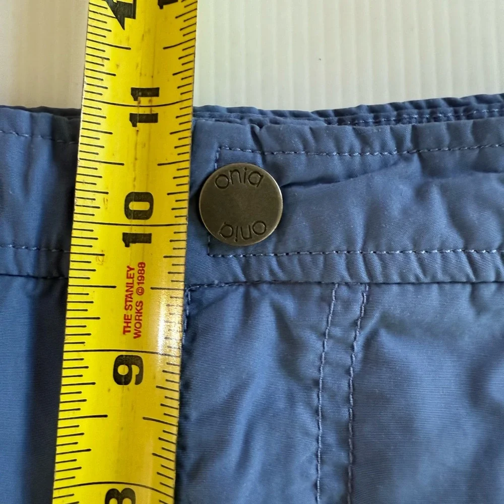 Onia Calder Mens Swim Shorts 38 Blue‎ Solid Lined Drawstring Hybrid